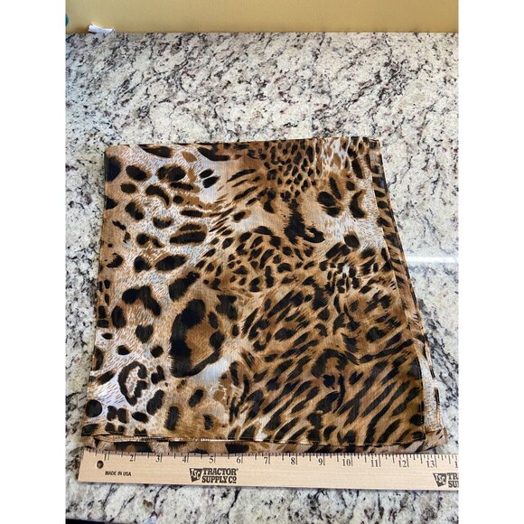 Womens Leopard Print Scarf Rectangle Animal Pattern Lightweight Fashion - Picture 6 of 6